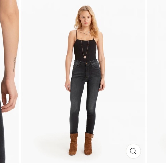 MOTHER HIGH WAISTED LOOKER IN COFFEE TEA OR ME? HI RISE SKINNY STRETCH JEANS - Picture 5 of 14